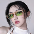 UNOC Retro INS Sunglasses for Men European American Style Small Square Red Champagne Gray-Trendy Personality Rock Sun Glasses