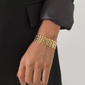SHIXIN Metal Chunky Wide Link Chain Bracelet Buckle Personalized Bangle Bracelet Gold Silver Rock Bracelet for Women