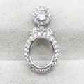 Sterling Silver 9*11/11*13/12*14mm Semi Mount Pendant Empty Blank Claws Setting S925 Base Without Center Stone for DIY Inlay