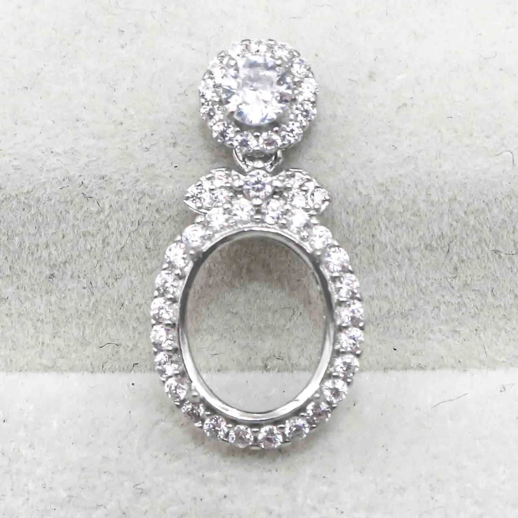 Sterling Silver 9*11/11*13/12*14mm Semi Mount Pendant Empty Blank Claws Setting S925 Base Without Center Stone for DIY Inlay
