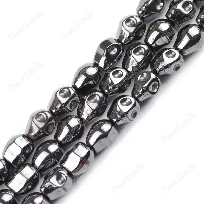 Wholesale Genuine Plated Colourful Skull Hematite Beads Strand for DIY Bracelets Jewelry Making 10mm 8mm 6mm