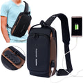 Wholesale and Custom Waterproof Anti Theft Chest Bag Usb Crossbody Sling Bags for Men Single Shoulder With USB Charger