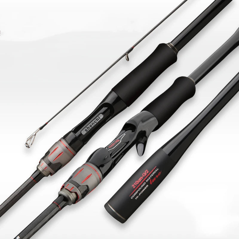 High-carbon Fishing Rods Cross Cloth M Power ML Hard 1.8m 2.1m 2.4 m Long Baitcasting/Spinning Fishing Rod