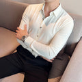 Business Casual Seamless Cotton Long Sleeved Shirt Light Luxury High End Men's Professional Formal Slim Shirt