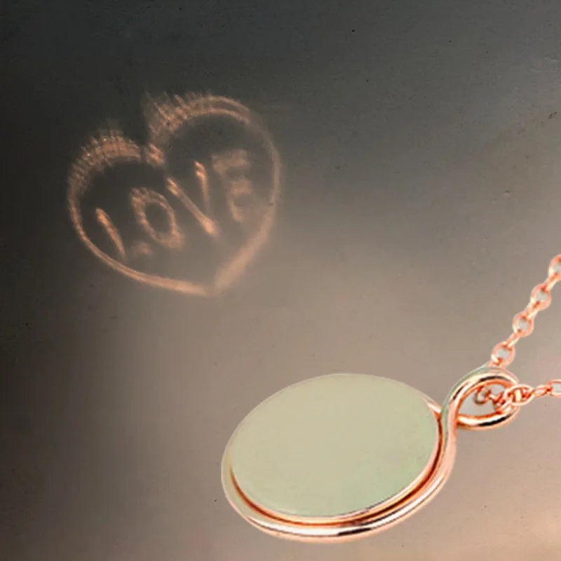 GT New Design100 Languages I Love You Projection Pendant Jewelry Fashion 18k Gold Plated  Projection Necklace Photo Custom