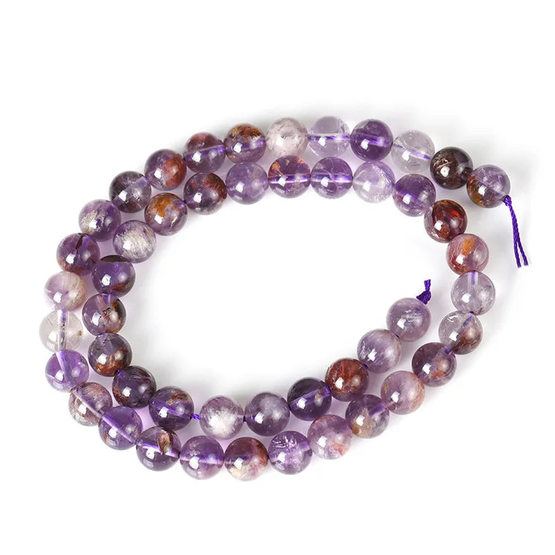 2020 Wholesale Lodolite Quartz Beads Loose Purple 6-12mm Stone Beads for DIY Natural Stone Beads