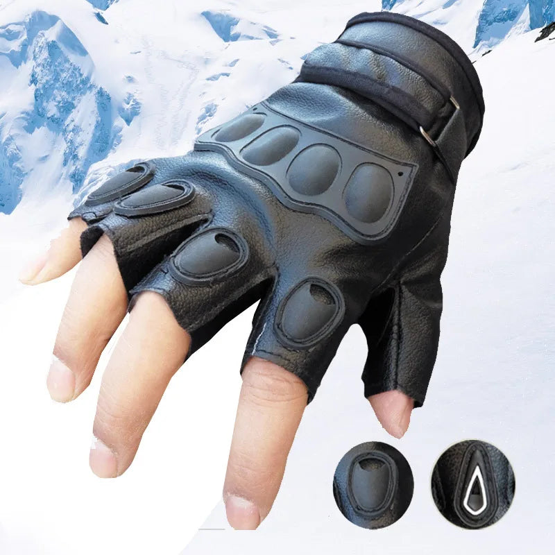 Wholesale Exercise Gym Workout Palm Motorcycle Half Gloves Sports Motorcycle PU Leather Cycling Tactical Gloves Grips Men