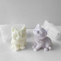Sitting 3D Cat Candle Silicone Mold Animal Candle Mold for Candle Making