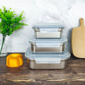 LIHONG Manufacturer Metal Airtight Food Container Stainless Steel Lunch Box Adults Bento Lunch Box Plastic Lid Microwave Safe