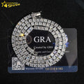 Luxury Bling Bling 925 Sterling Silver Hip Hop Necklace 4mm Asscher Cut Diamond Tennis Chain Moissanite Tennis Necklace