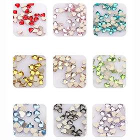 Diy Jewelry Making Glass Drill Rhinestones Flat Back Nail Art Glue-on Crystal Peach Heart Shape Sparkling Embellishment Diamonds