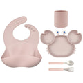 BPA Free Baby Silicone Feeding Set Suction Plate With Spoon and Fork Kit Square Bib  Straw Cup With Lid Custom Logo