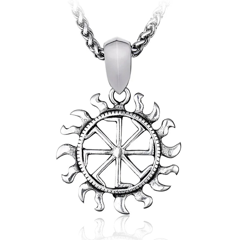 SS8-306P Steel Soldier Viking Rune Necklace Nordic Jewelry Charm Pendant Personalized Necklace