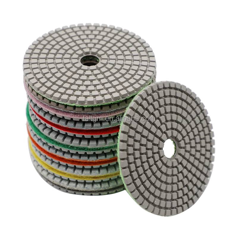 4inch Wear Resistant Flexible Polish Pad Diamond Use Granite marble Polishing Pads