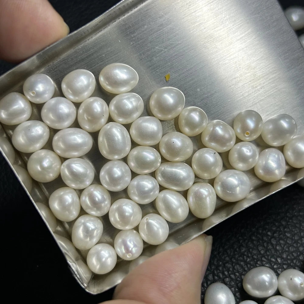 HQ GEMS Oval Pearl Beads 6x8mm 8x10mm Half Hole Wholesale Potato Freshwater Pearls