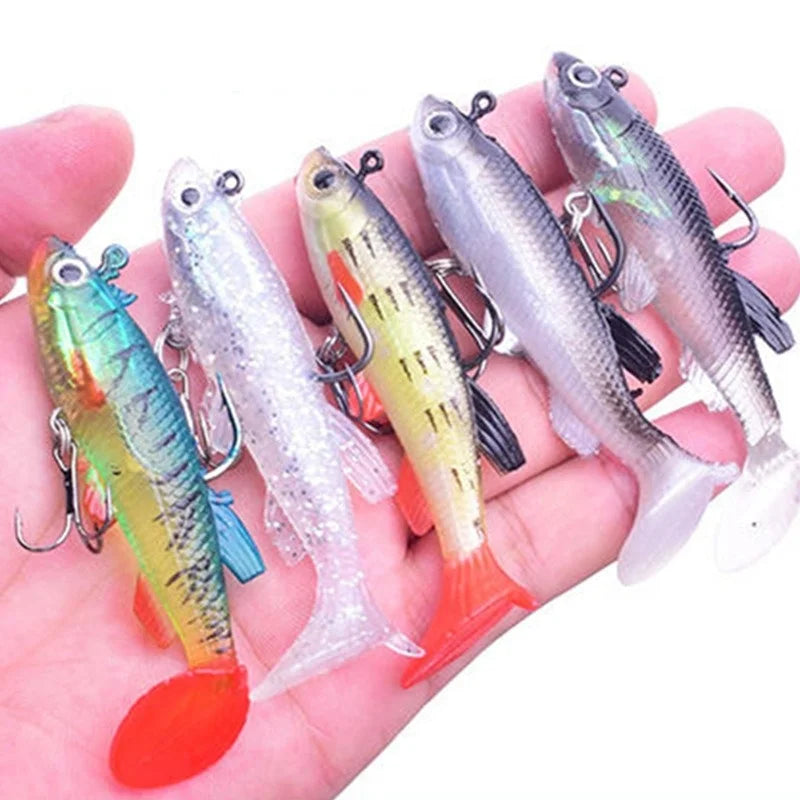 Soft Fishing Lure Wobbler Swimbait Silicone Isca Artificial Bait Carp Fishing Lead Jig Fish Pesca 14g/8cm