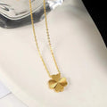 Fashion Tarnish Free 18K Gold Plated Four Leaf Heart Clover Necklace Lucky 4 Stainless Steel Four Leaf Clover Necklace for Women