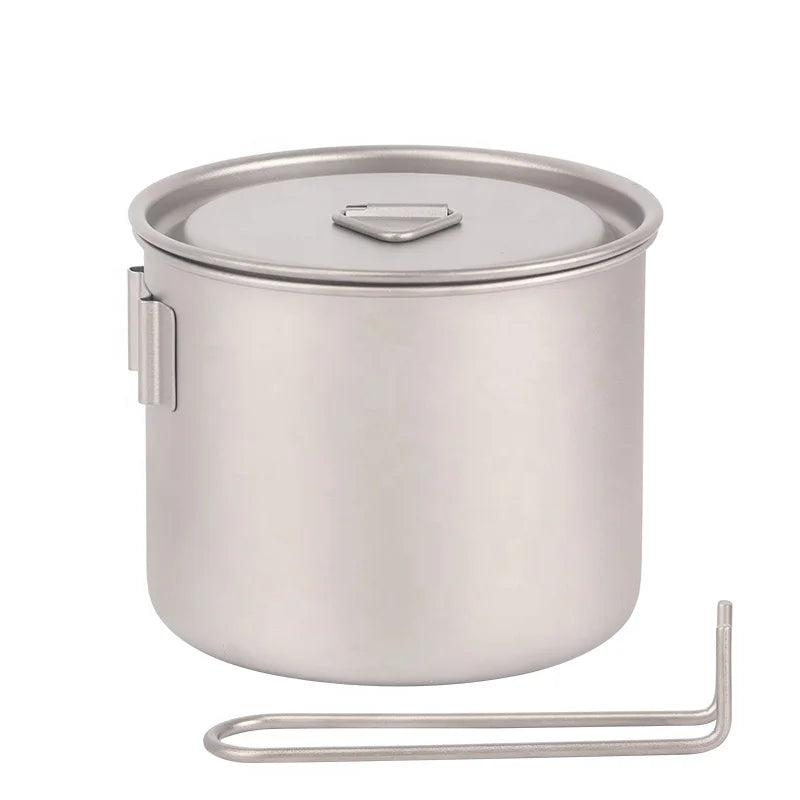 Camping Accessories Tableware Titanium Cookware Pot Set Tourism Cauldron Outdoor Cooking Pot Picnic Kitchen Hiking Trekking