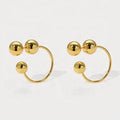 Exaggerated Unique Brass 18k Gold Plated Round Glossy Small Gold Ball Earrings for Women