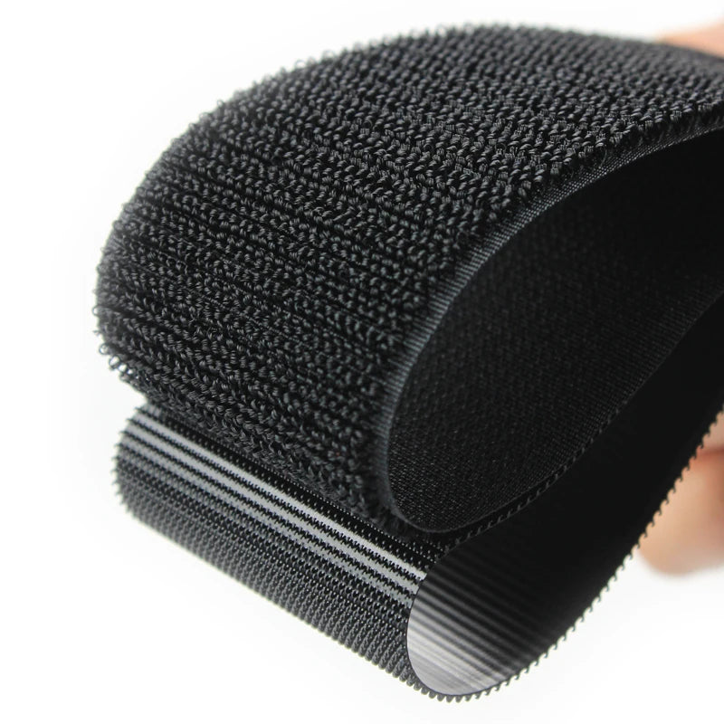 Injection Mould Eco-Friendly Reusable Double Sided Plastic Hook Soft Loop Fabric Black Sew on Hook and Loop Tape