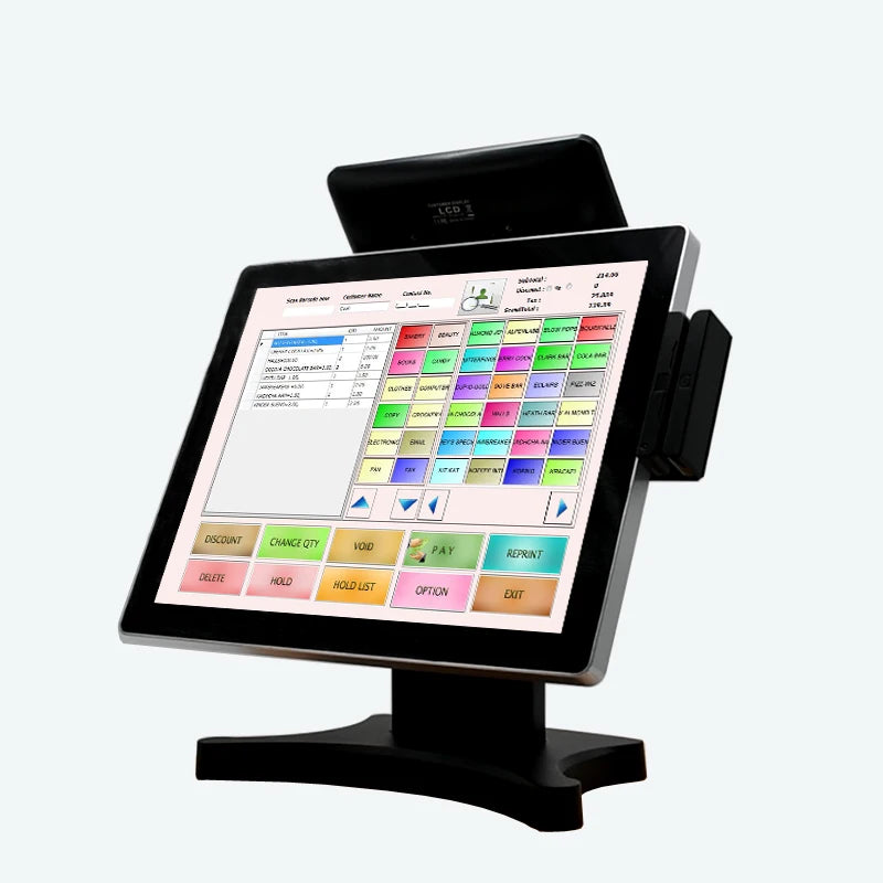 Build-in 8inch Customer Display Dual Touch Screen Supermarket Pos System
