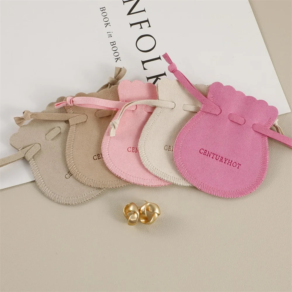 PUPPYSEW Microfiber Jewelry Pouch Bags Necklace Earrings Bracelet Packaging Pouch  Jewelry Drawstring Bag With  Logo