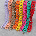 Temperament Bohemia Circular 52cm Big Resin Choker Necklace Candy Color Frosted Surface Acrylic Long Link Chain Necklace