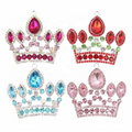 Fashion Cute Children's Alloy Rhinestone Princess Crown Pendant with Silver Plating for Women & Men Necklace Accessories