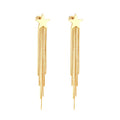 Wholesale Stainless Steel Geometric Fringe Earrings Gold Plated Chain Tassel Long Earrings for Women