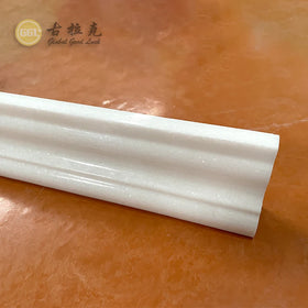 Polished Thassos White Marble Modern Chair Rail Molding Trim for Villa & Hotel Use 2*12''