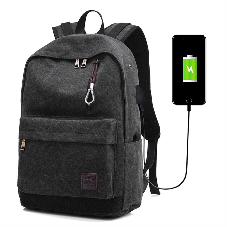 Fashion Black College Student Gym Travelling Backpack Bags Casual Men