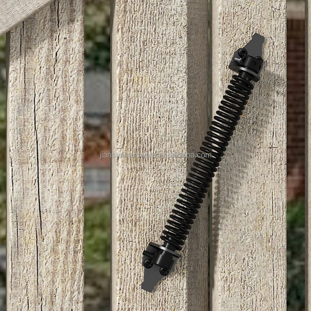 Heavy Duty Adjustable Black Self Closing Gate Door Spring Hardware for Wooden and Vinyl Fence with Adjustable Tool