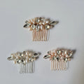 SLBRIDAL Handmade Trendy Alloy Crystal Rhinestones Freshwater Pearls Bridal Hair Comb Wedding Hair Accessories Women Jewelry