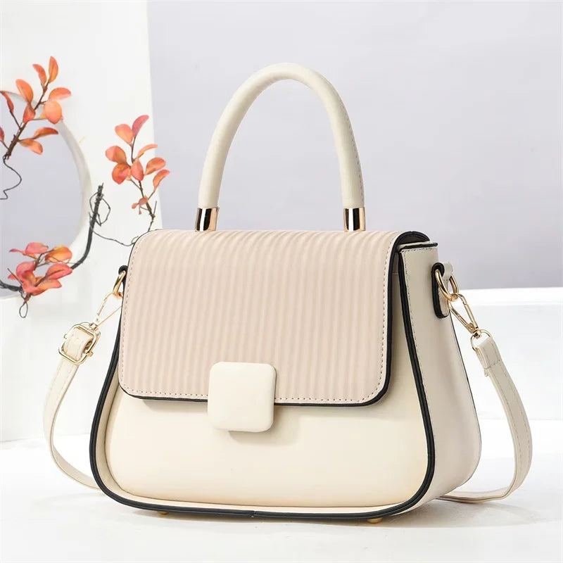 Factory In-Stock High-End Women's Handbag Large Capacity Crossbody Shoulder Bag Zipper Closure Fashionable PU Model 21981