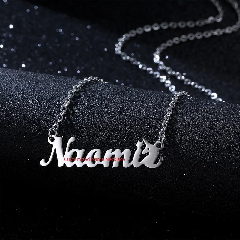 Customized Personalized Jewelry Letter Necklace Stainless Steel Letter Name Necklace Pendant Unisex