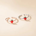 SC Trend Fashion Ring Set 2022  New Fashion Jewelry Opening Adjustable Rings Fashion Cute Strawberry Rings for Women