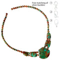 Natural Turquoise Roundle Beads with Free-shape Pendant Beautiful Handmade Necklace
