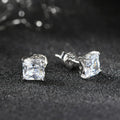 RINNTIN LZE19 Trendy Jewelry S925 Sterling Silver Baguette CZ Bling Earrings Cubic Zircon Stud Earrings Diamond Stick Earrings