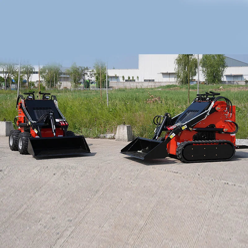 Wheel Tracked Skid Steer Loader Mini 500kg 700kg 850kg 950kg Skid Steer Loaders With Bucket Mixer Attachment