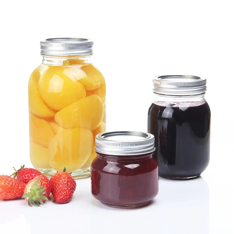 32oz 1L Eco-Friendly Sodalime Glass Storage Mason Jar with Metal Lid Customizable Color for Camping Multifunction Design