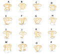 2020 INS Fashion Stainless Steel Open Rings Gold Plated Initial Ring a - Z Letters Ring for Women Girls
