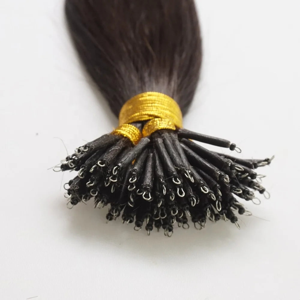 Wholesale 18 Inches 1g/s 50s  Pre-bonded Nano Tip Hair Extension Double Drawn Nano Ring/nano Link Human Hair Extensions