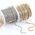 3mm18k Gold Plated Claw Chain Vacuum Retaining Stainless Steel Chain for Jewelry  Making Accessories