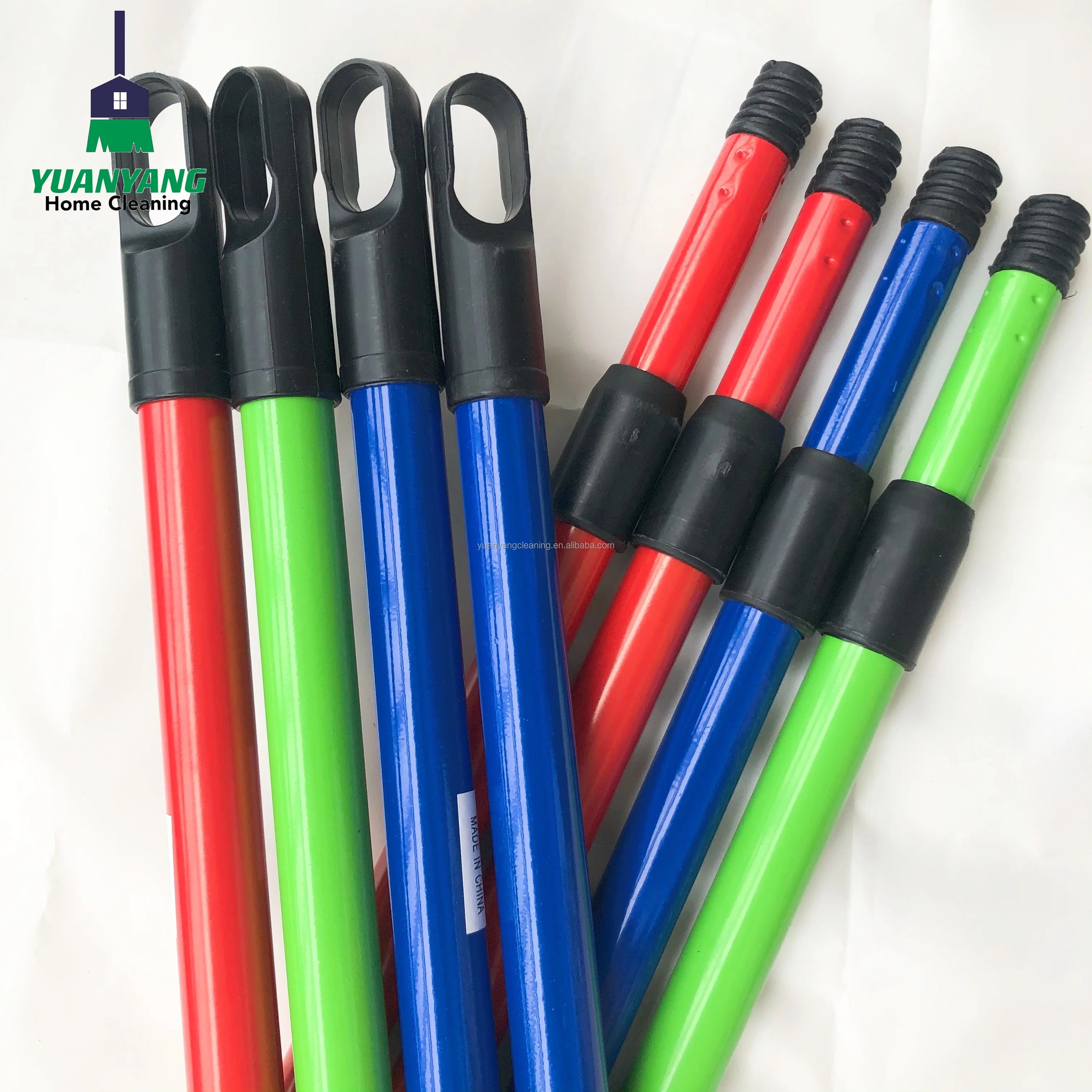 3 Section Aluminum Extension Telescopic Metal Broom Handle Mop Stick with Plastic