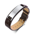 2022 New Design Leather Strap Bracelet Stainless Steel Blank bar Bracelets Watch Band Vintage Jewelry