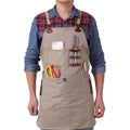 Custom Logo Men Women BBQ Waterproof Garden Chef Cooking Barber Pocket Vintage Tool Canvas Apron