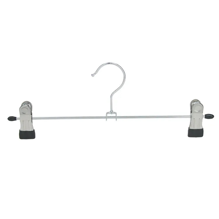 Rubber Coated Small Metal Pants Hangers With Clips for Pants and Skirt Display
