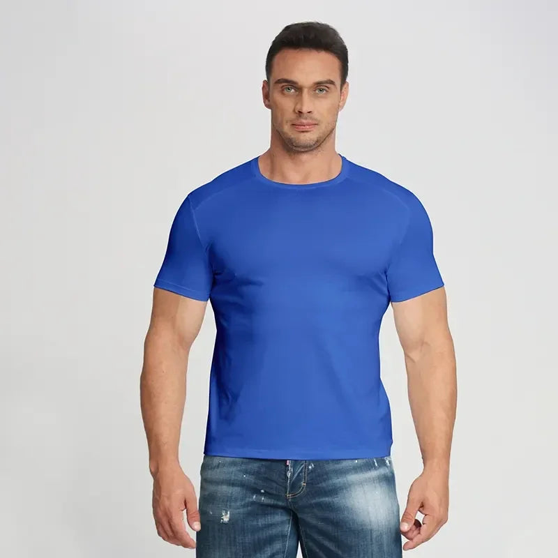 Wholesale Slim Fit Polyester Sports T-Shirts Quick Dry with Custom Logo Printing Blank Design and Worsted Fabric in Bulk