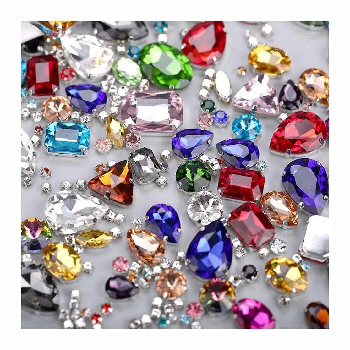 Crystal Hand Claw Drill Glass Rhinestone Mixed Sewn Diy Clothing Accessories Wedding Drill Colored Claw Gemstone Rhinestones