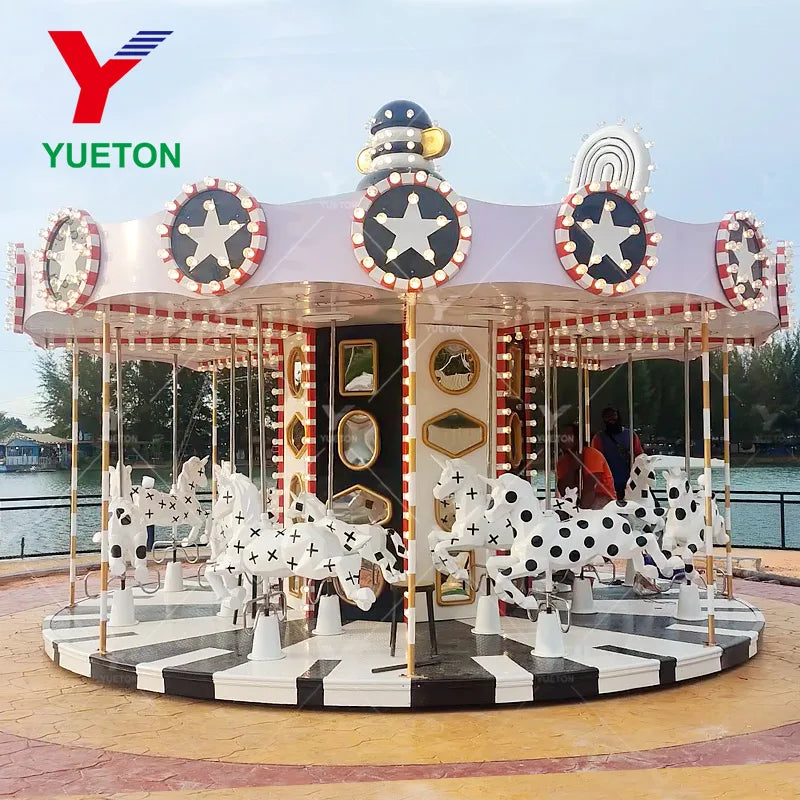 16 Seats Fairground Attraction Indoor Outdoor Merry Go Round Kids Fun Fair Amusement Park Rides Large Carousel Horse for Sale